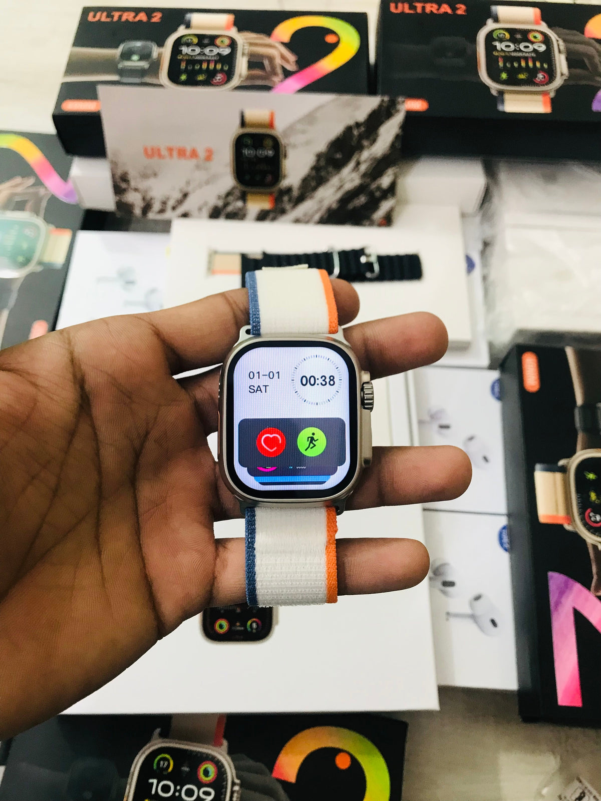 Max Watch Ultra 2 with 2strep and watch magnetic charger (1 year warranty)