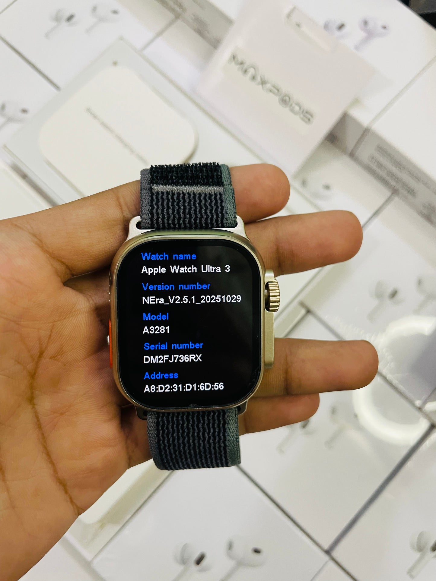 Max Watch Ultra 3 with 2 straps and watch charger with 1 year warranty