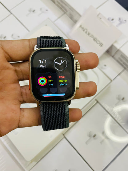 Max Watch Ultra 3 with 2 straps and watch charger with 1 year warranty