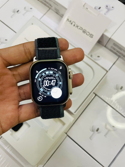 Max Watch Ultra 3 with 2 straps and watch charger with 1 year warranty