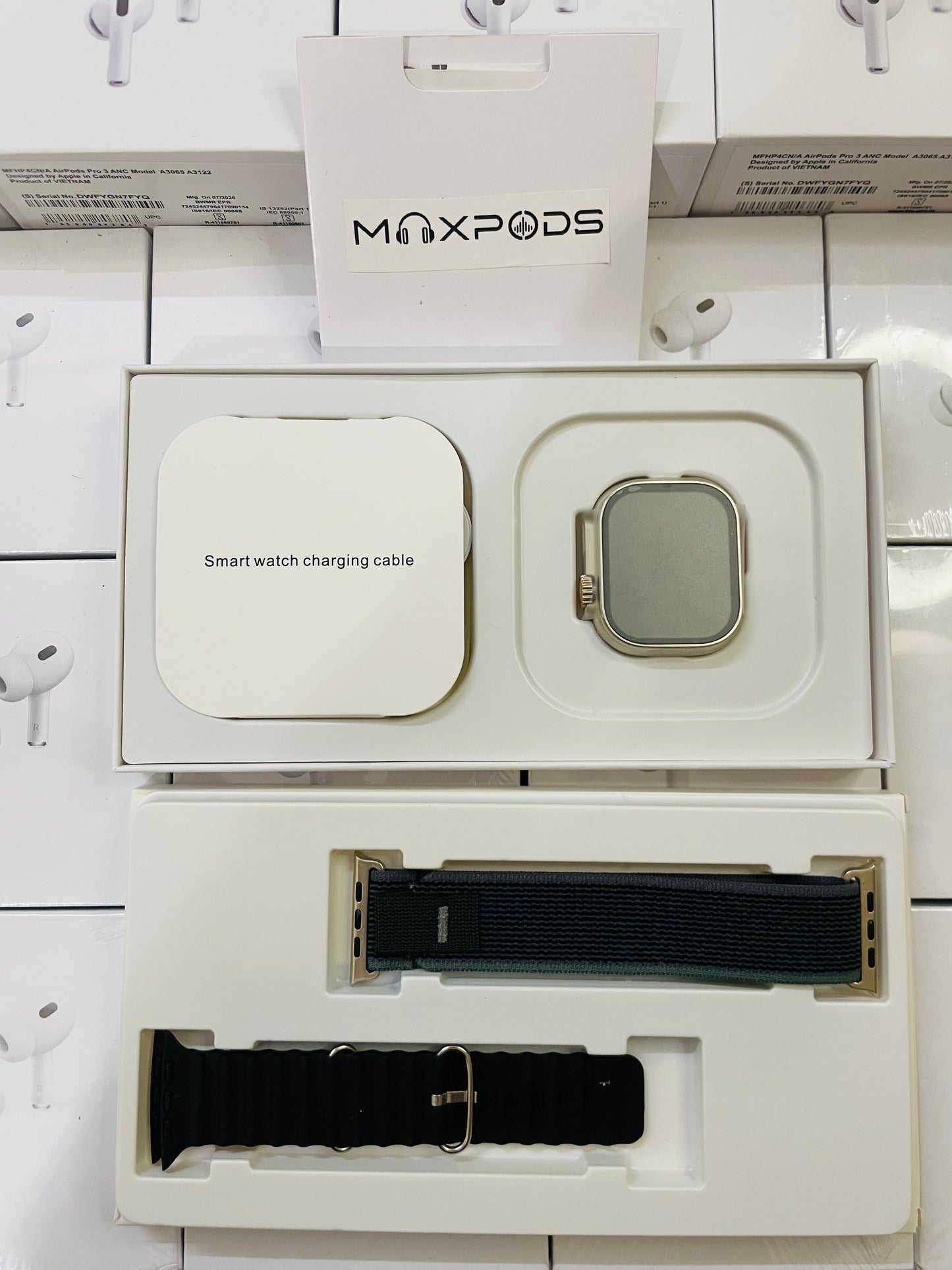 Max Watch Ultra 3 with 2 straps and watch charger with 1 year warranty