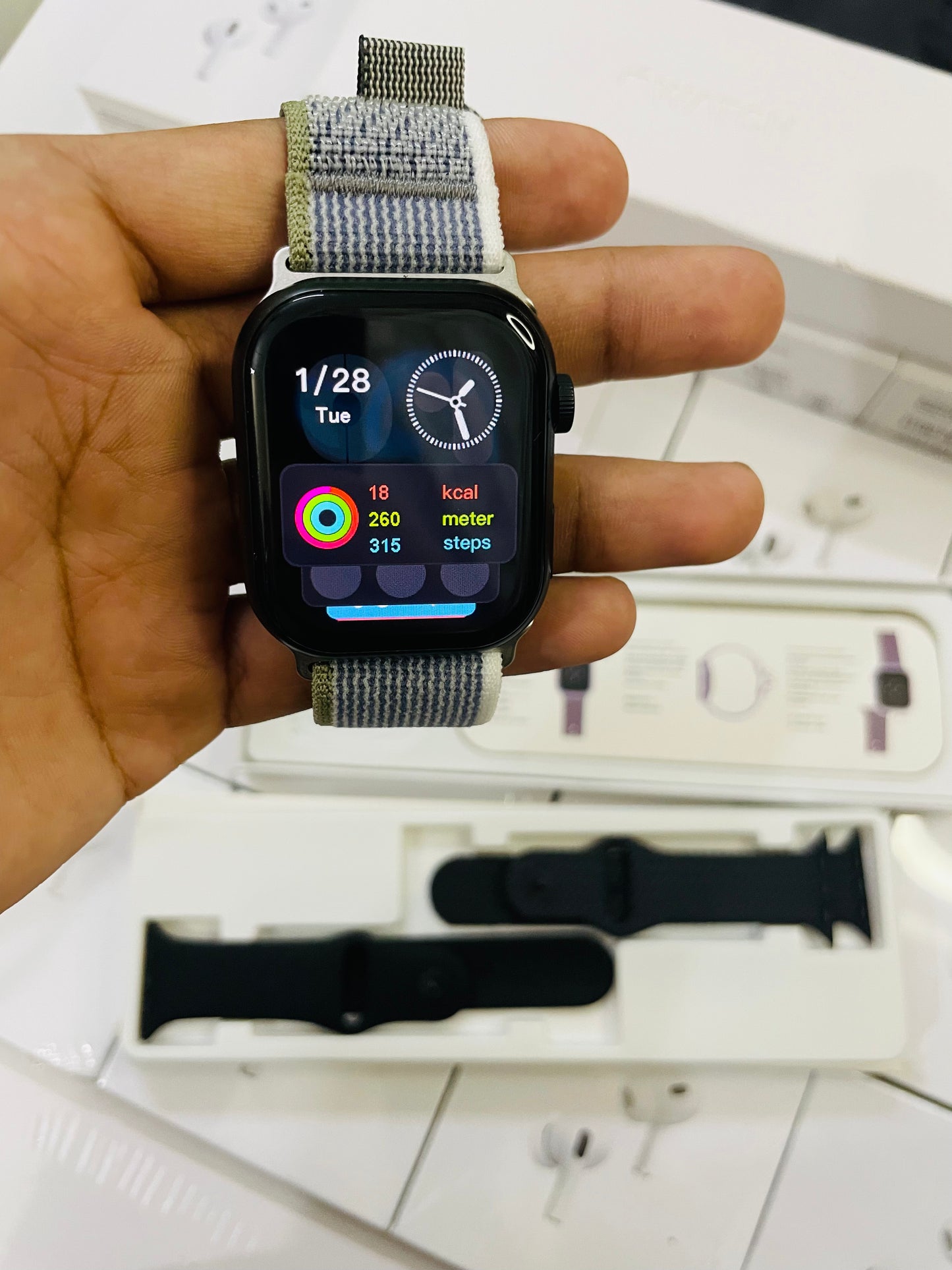 Max watch series 11 with 2 strap and watch charger (1 year warranty)