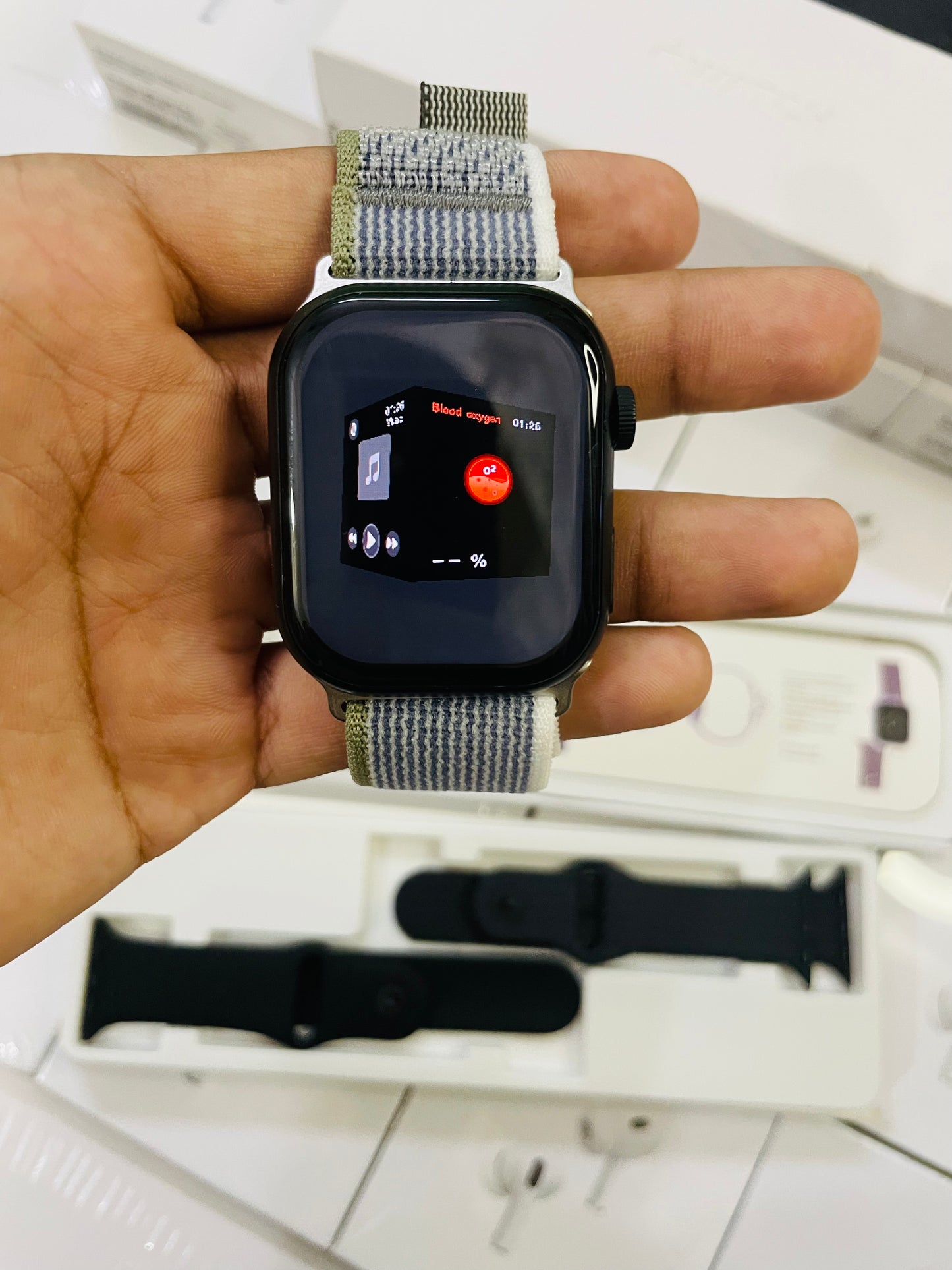 Max watch series 11 with 2 strap and watch charger (1 year warranty)