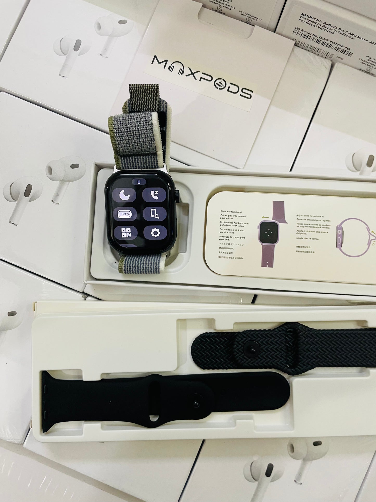 Max watch series 11 with 2 strap and watch charger (1 year warranty)