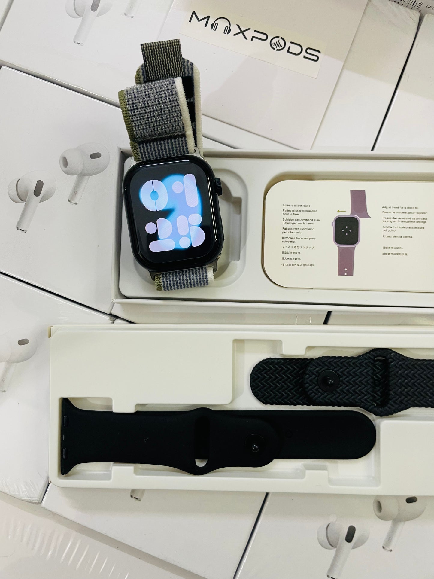 Max watch series 11 with 2 strap and watch charger (1 year warranty)