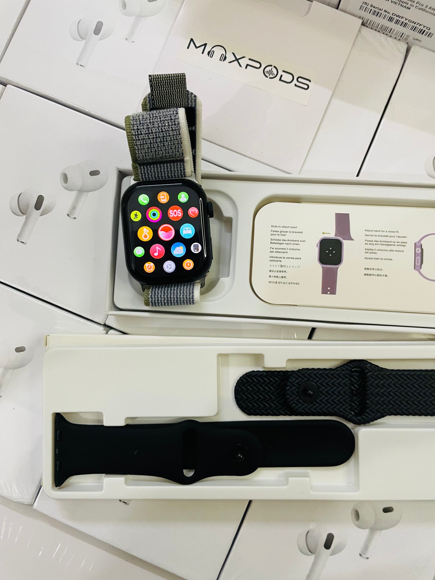Max watch series 11 with 2 strap and watch charger (1 year warranty)