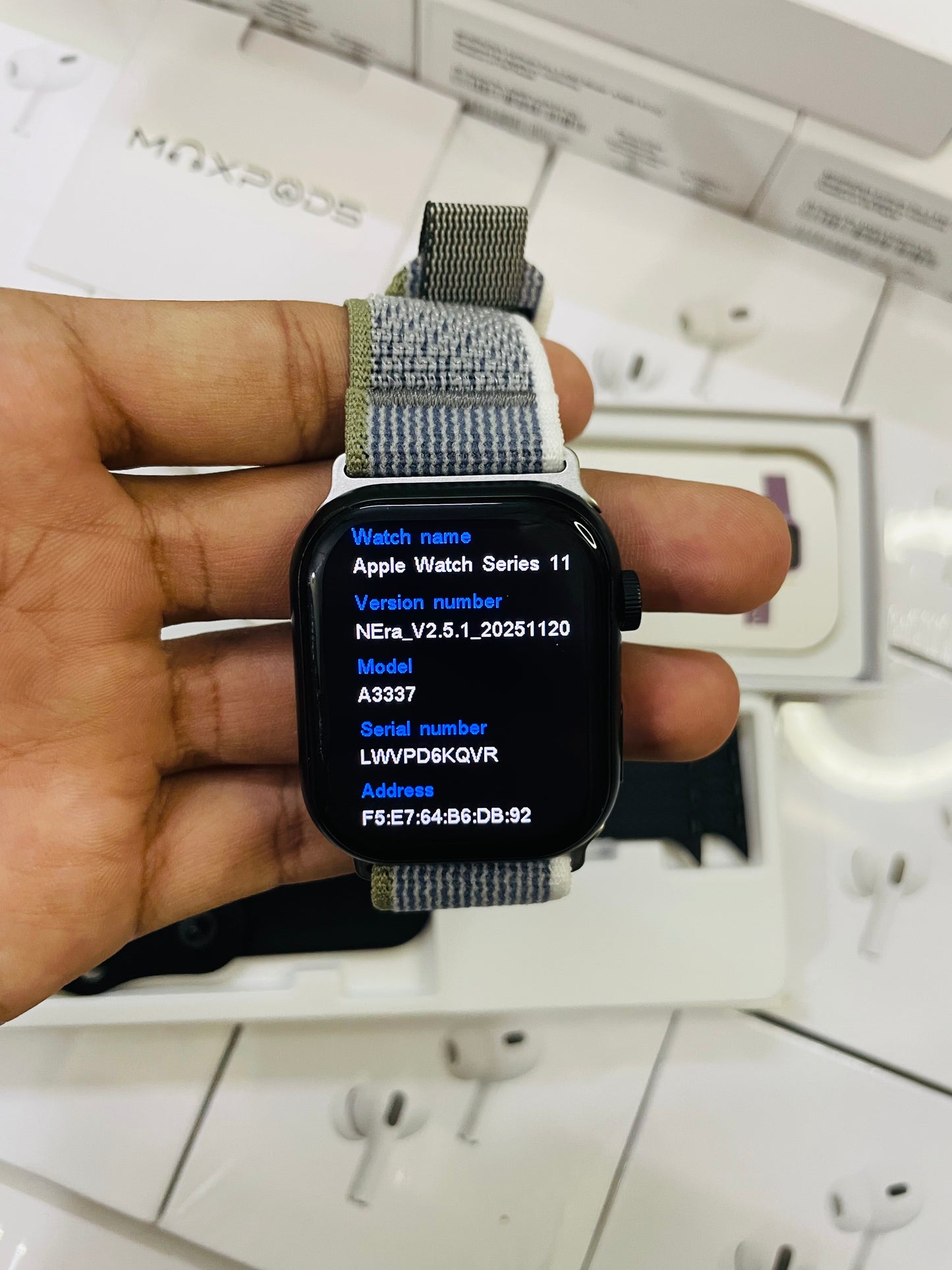 Max watch series 11 with 2 strap and watch charger (1 year warranty)